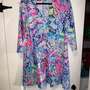 Lilly Pulitzer Long Sleeve Amina Dress in Fantasy Garden
